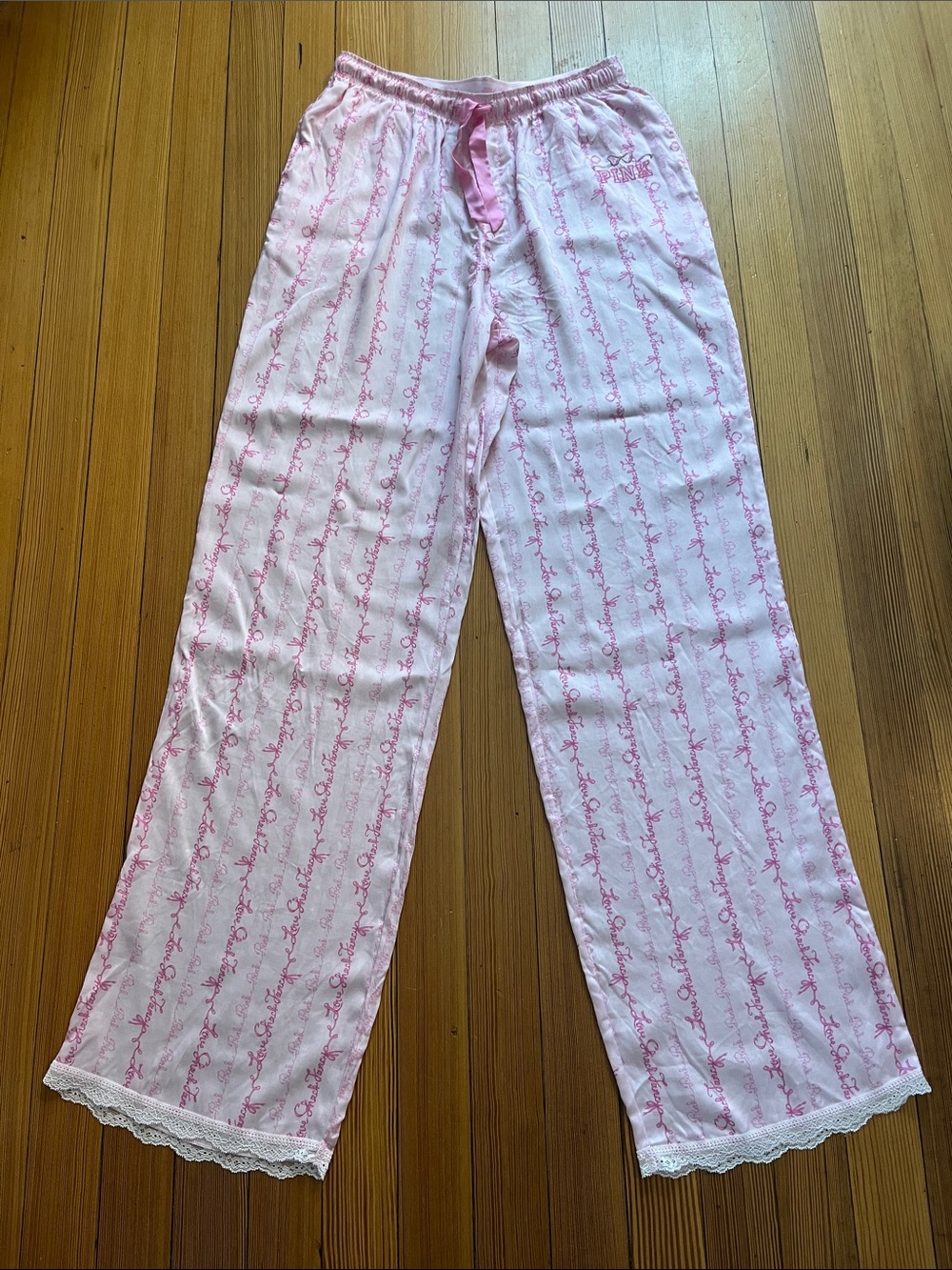 Pink x LoveShackFancy pajama pants